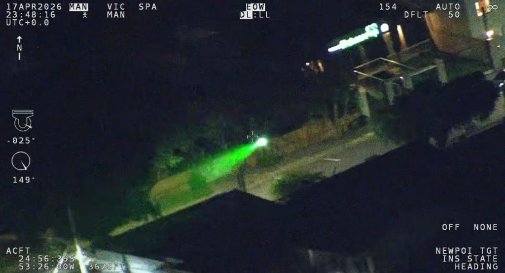 Homem é preso após apontar laser para helicóptero da PM em Cascavel