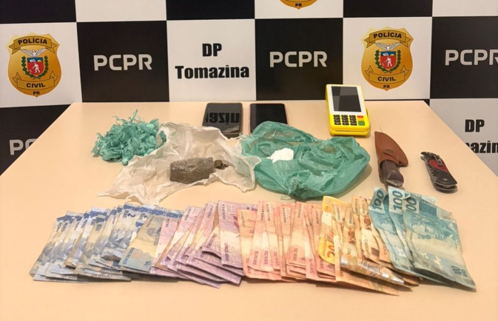 PCPR prende casal por tráfico de drogas e apreende máquina de cartão em Pinhalão