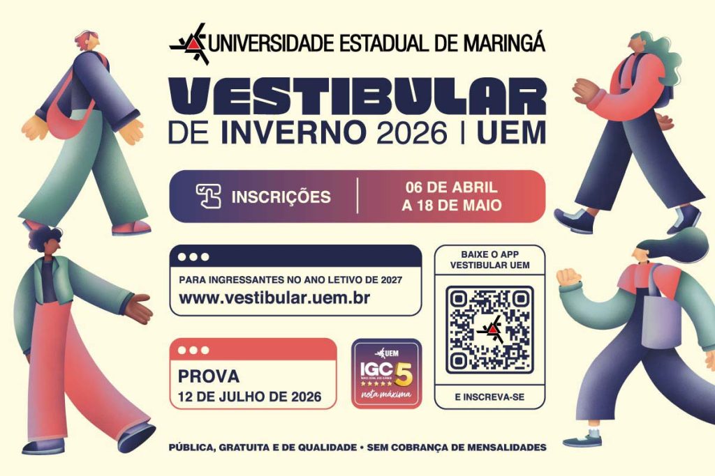 Reta final: Inscrições para o Vestibular de Inverno 2026 da UEM terminam na segunda-feira (18)