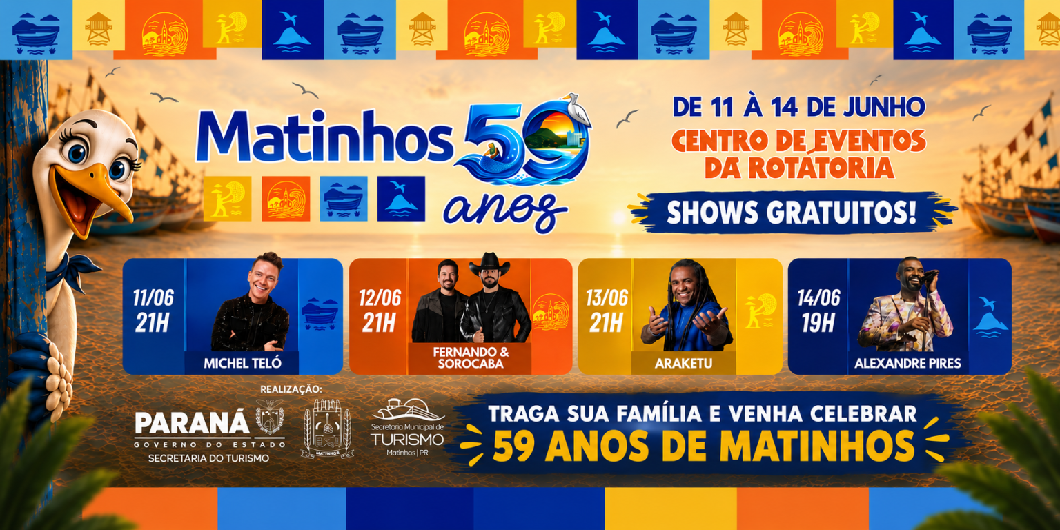 Matinhos comemora aniversário de 59 anos com megaestrutura e shows nacionais. PRMais leva você até os artistas