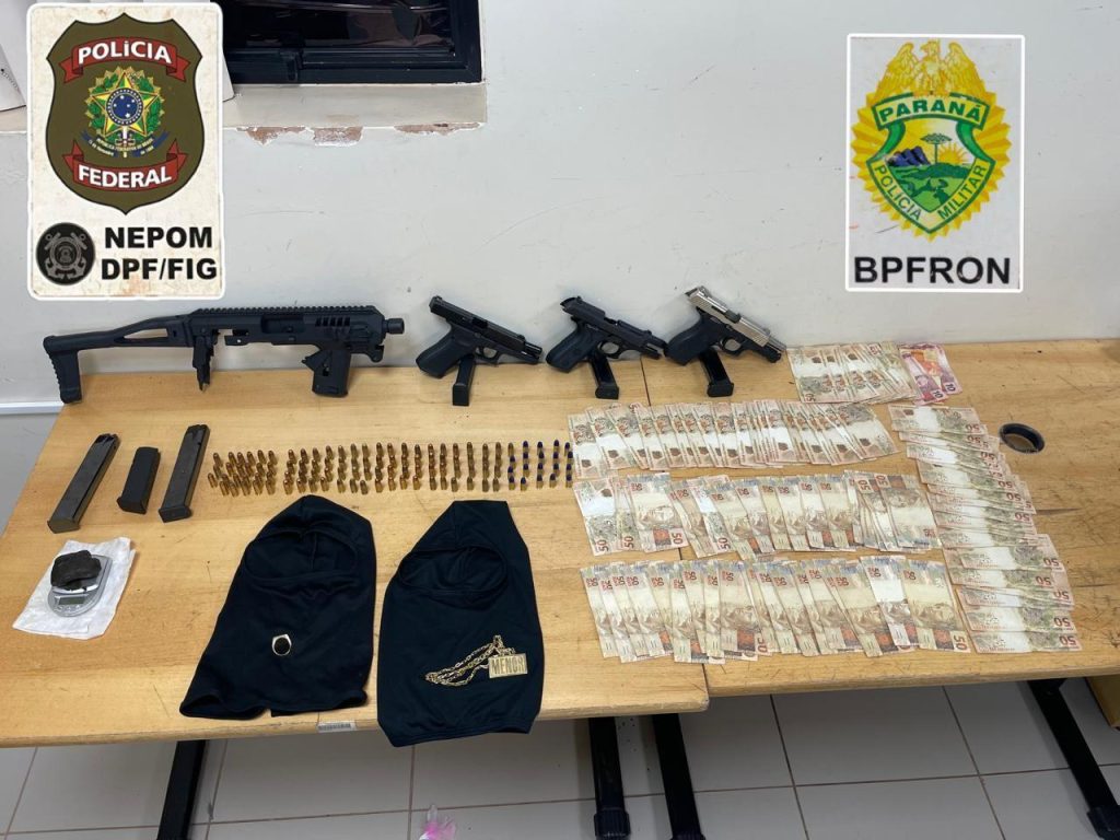 Cerco na fronteira: BPFRON detém cinco pessoas e apreende armas de fogo em Foz do Iguaçu