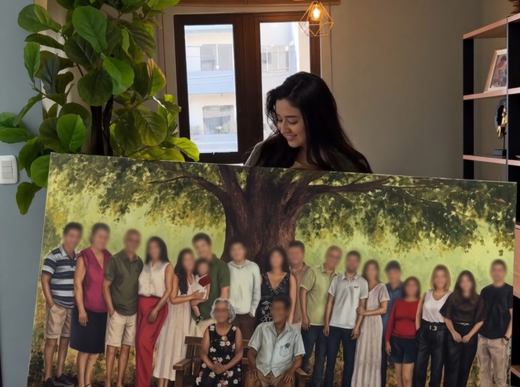 Artista de Medianeira investe quatro meses em pintura de família e tem obra recusada por cliente