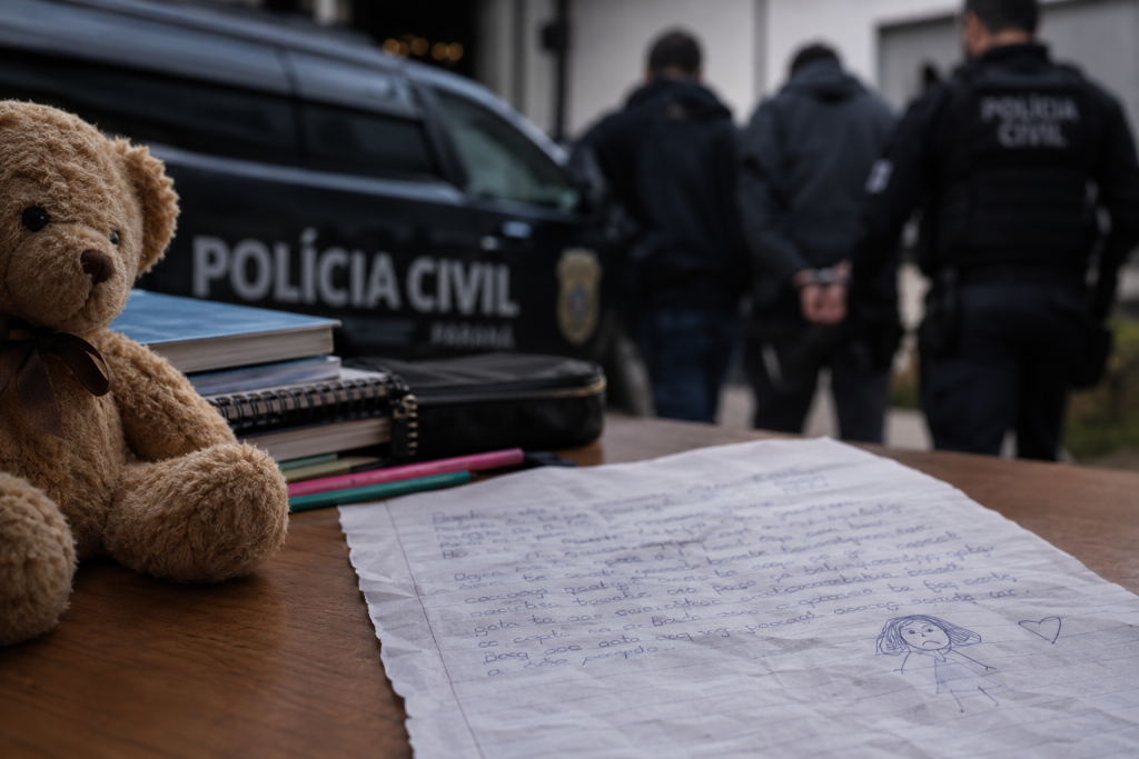 Carta entregue a professora revela abusos contra adolescente de 13 anos em Ponta Grossa; pais e cunhado são presos
