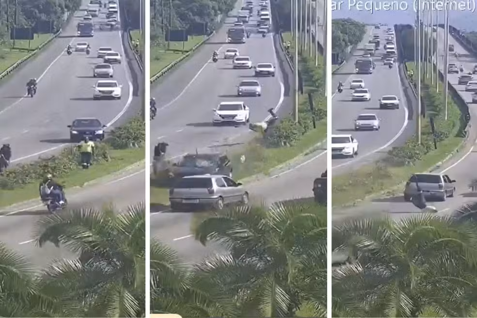 Tragédia no litoral: Carro invade canteiro e mata jardineiro que trabalhava na entrada de Praia Grande